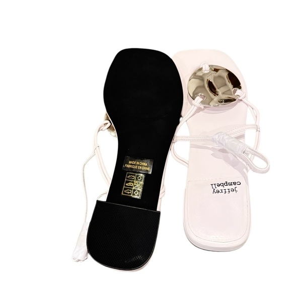 NIB Jeffrey Campbell Chance White Slingback Thong Sandals 7.5 - Picture 8 of 9